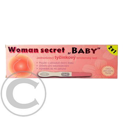 Těhotenský test Woman Secret BABY tyčinkový 2v1, Těhotenský, test, Woman, Secret, BABY, tyčinkový, 2v1
