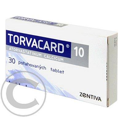 TORVACARD 10  30X10MG Potahované tablety, TORVACARD, 10, 30X10MG, Potahované, tablety
