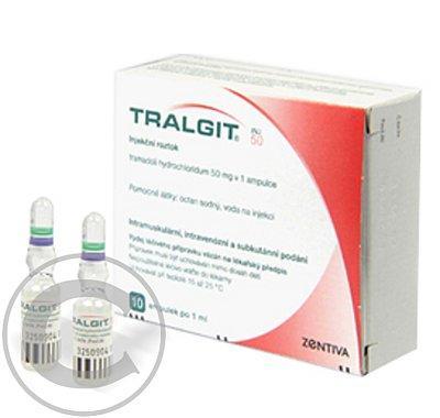 TRALGIT 50 INJ  10X1ML/50MG Injekční roztok, TRALGIT, 50, INJ, 10X1ML/50MG, Injekční, roztok