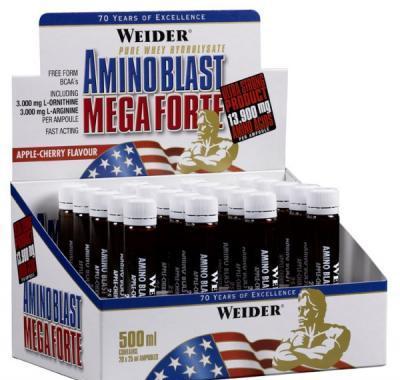 Amino Blast Mega Forte, komplexní aminokyseliny, Weider, ampule 25 ml