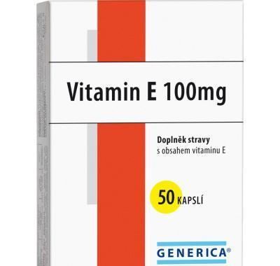 GENERICA Vitamin E 100 mg 50 kapslí, GENERICA, Vitamin, E, 100, mg, 50, kapslí