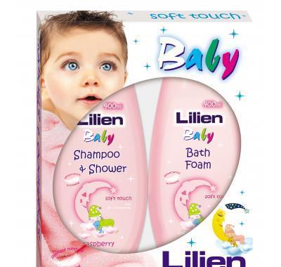 Vánoční kazeta Lilien Baby Raspberry šampon 400ml   pěna do koupele 400ml
