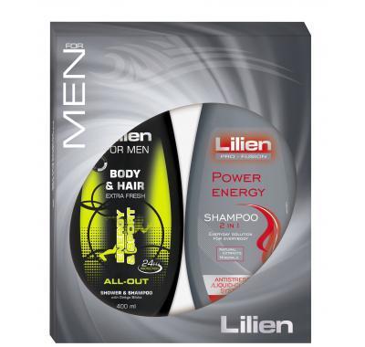 Vánoční kazeta Lilien for men All-Out  šampon 400ml   sprchový gel 400ml