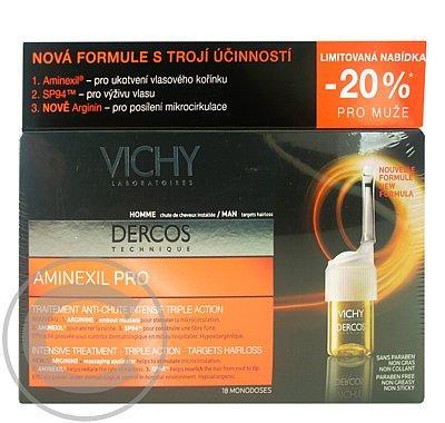 Vichy Dercoss Aminelix Pro - proti vypadávání vlasů pro muže 18x6ml, SLEVA -20%