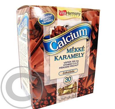 VitaHarmony CALCIUM Měkké karamely čokoládové 30 ks, VitaHarmony, CALCIUM, Měkké, karamely, čokoládové, 30, ks