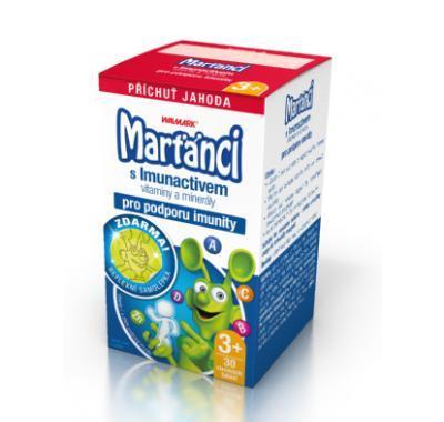 Walmark Marťánci Imuno jahoda 30 tbl.   svítící samolepka