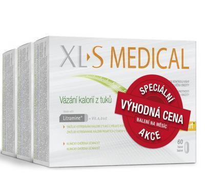 XL to S Medical Vazání kalorií z tuků 3 x 60 tablet, XL, to, S, Medical, Vazání, kalorií, tuků, 3, x, 60, tablet