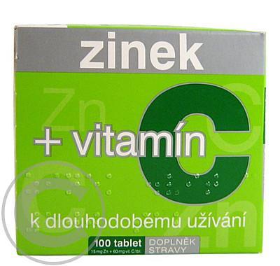 Zinek 15 mg   vitamín C 60 mg tbl. 100, Zinek, 15, mg, , vitamín, C, 60, mg, tbl., 100
