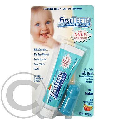 Zubní pasta First Teeth dětská 40g zubní kartáček, Zubní, pasta, First, Teeth, dětská, 40g, zubní, kartáček