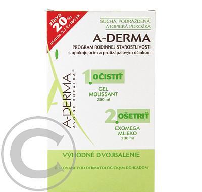 A-DERMA Exomega lait 200ml   Exomega Gel mouss 250ml