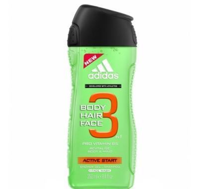 Adidas 3in1 Active Start Sprchový gel 250ml, Adidas, 3in1, Active, Start, Sprchový, gel, 250ml