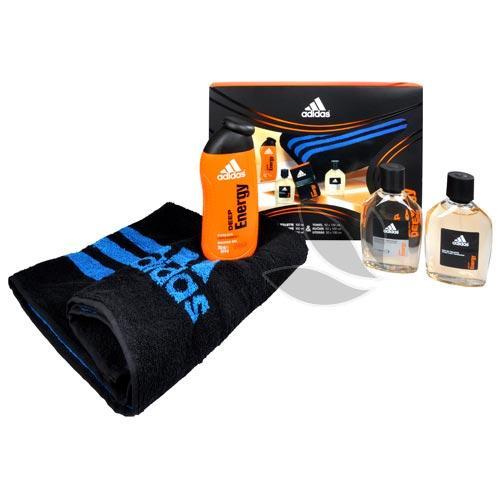 Adidas Deep Energy - toaletní voda s rozprašovačem 100 ml   voda po holení 100 ml   sprchový gel 250 ml   ručník, Adidas, Deep, Energy, toaletní, voda, rozprašovačem, 100, ml, , voda, po, holení, 100, ml, , sprchový, gel, 250, ml, , ručník