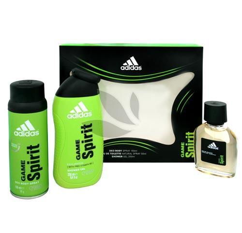 Adidas Game Spirit - toaletní voda s rozprašovačem 50 ml   deodorant ve spreji 150 ml   sprchový gel 250 ml