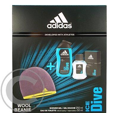 Adidas Ice Dive  EDT 50ml   sprchový gel 250ml   vlněná čepice