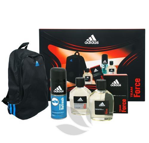 Adidas Team Force - toaletní voda s rozprašovačem 100 ml   osvěžující deodorant do bot 150 ml   voda po holení 100 ml   batoh