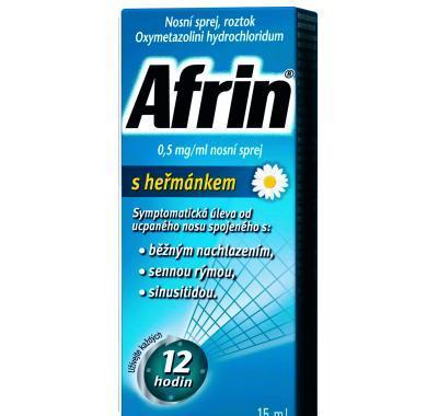 Afrin 0.5mg/ml nosní sprej s heřmánkem 1x15ml/7.5mg, Afrin, 0.5mg/ml, nosní, sprej, heřmánkem, 1x15ml/7.5mg