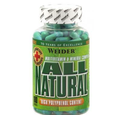 All Natural, vitaminy-minerály, 180 kapslí, Weider