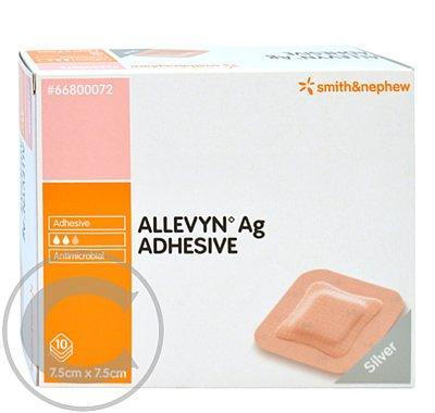 Allevyn Ag Adhesive krytí pěnové 7.5cmx7.5cm 10ks, Allevyn, Ag, Adhesive, krytí, pěnové, 7.5cmx7.5cm, 10ks