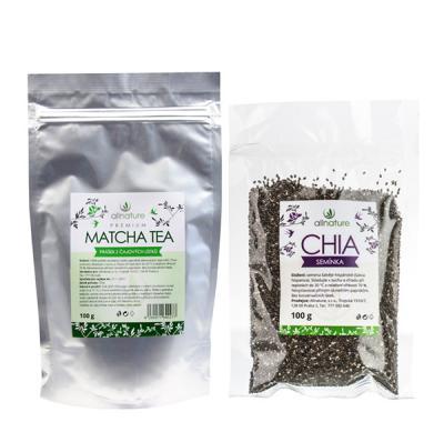 ALLNATURE Matcha tea 100 g   Chia semínka 200 g