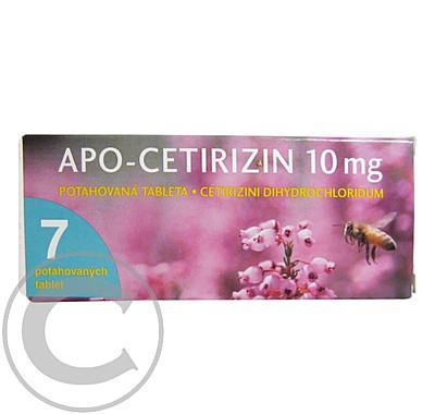 APO-CETIRIZIN 10 MG  7X10MG Potahované tablety, APO-CETIRIZIN, 10, MG, 7X10MG, Potahované, tablety