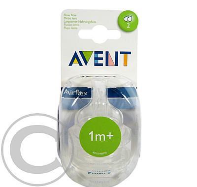 AVENT Dudlík silikonový Airflex 2otvory pomalý průtok 2ks, AVENT, Dudlík, silikonový, Airflex, 2otvory, pomalý, průtok, 2ks