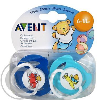 AVENT Šidítko silikon Medvídek 6-18m. 2ks, AVENT, Šidítko, silikon, Medvídek, 6-18m., 2ks