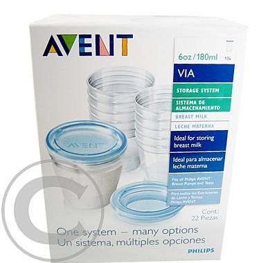 AVENT VIA Zásobníky mateřského mléka 10x   adaptér 2x, AVENT, VIA, Zásobníky, mateřského, mléka, 10x, , adaptér, 2x