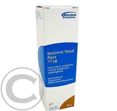 BECLOMET NASAL AQUA 50 MCG, NOSNÍ SPREJ  1X10ML (80DÁV) Suspenze ve spreji, BECLOMET, NASAL, AQUA, 50, MCG, NOSNÍ, SPREJ, 1X10ML, 80DÁV, Suspenze, ve, spreji