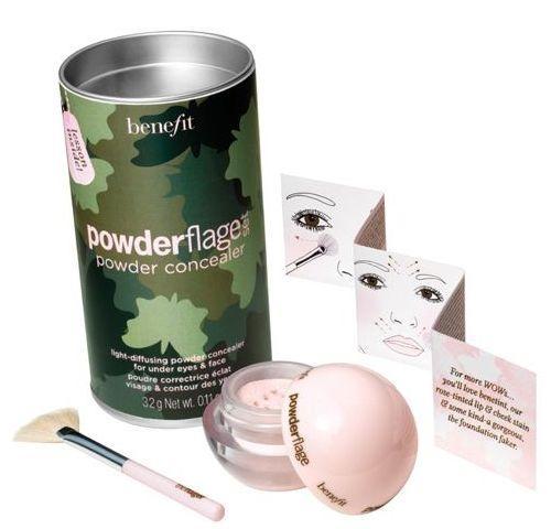 Benefit Powderflage Set  3,2g 3,2g Powder Concealer   1ks aplikační štětec   návod na aplikaci, Benefit, Powderflage, Set, 3,2g, 3,2g, Powder, Concealer, , 1ks, aplikační, štětec, , návod, aplikaci