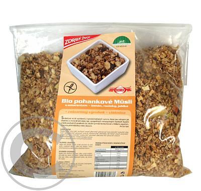 Bio Pohankové müsli s amarantem (banán, rozinky, jablko) 1000g, Bio, Pohankové, müsli, amarantem, banán, rozinky, jablko, 1000g