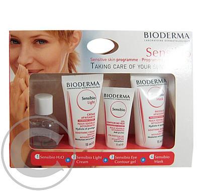 BIODERMA Sensibio - cestovní sada,  H2O-20ml   Light Cream - 15ml   Eye Contour gel 5ml   Mask 15ml