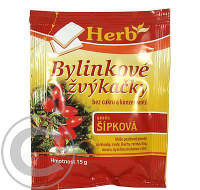 Bylinková žvýkačka - směs šípek sáček 15g, Bylinková, žvýkačka, směs, šípek, sáček, 15g