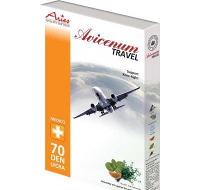 Podpůrné cestovní podkolenky Avicenum 70 Travel se zesílenou patou 25-27 tělová světlá