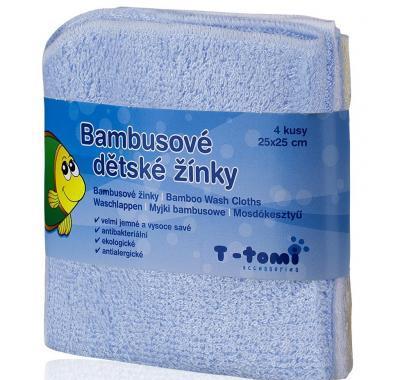 T-TOMI Bambusové dětské žínky modrá 4 kusy, T-TOMI, Bambusové, dětské, žínky, modrá, 4, kusy