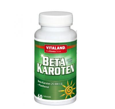 VITALAND Beta Karotene 25000 I.U.   Pantenol 60 kapslí