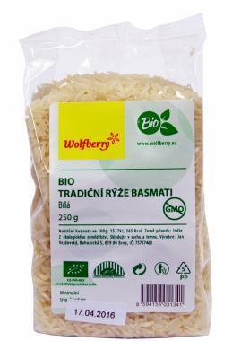 WOLFBERRY Rýže basmati bílá BIO 250 g, WOLFBERRY, Rýže, basmati, bílá, BIO, 250, g