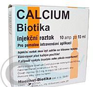 CALCIUM BIOTIKA  10X10ML/1GM Injekční roztok, CALCIUM, BIOTIKA, 10X10ML/1GM, Injekční, roztok