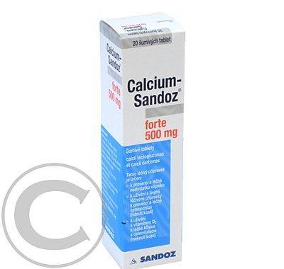 CALCIUM-SANDOZ FORTE 500 MG  20X500MG Šumivé tablety, CALCIUM-SANDOZ, FORTE, 500, MG, 20X500MG, Šumivé, tablety