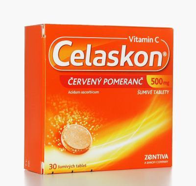 CELASKON 500 mg šumivé tablety - červený pomeranč 3x10, CELASKON, 500, mg, šumivé, tablety, červený, pomeranč, 3x10