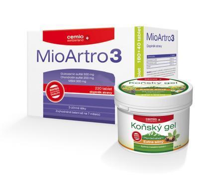 Cemio MioArtro 3 tbl.180 40 Koňský gel 500ml ZDARMA, Cemio, MioArtro, 3, tbl.180, 40, Koňský, gel, 500ml, ZDARMA