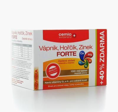 CEMIO Vápník, Hořčík, Zinek FORTE 100   40 tablet, CEMIO, Vápník, Hořčík, Zinek, FORTE, 100, , 40, tablet