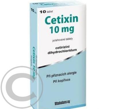 CETIXIN 10 MG  10X10MG Potahované tablety, CETIXIN, 10, MG, 10X10MG, Potahované, tablety