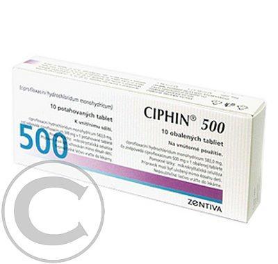 CIPHIN 500  10X500MG Potahované tablety, CIPHIN, 500, 10X500MG, Potahované, tablety