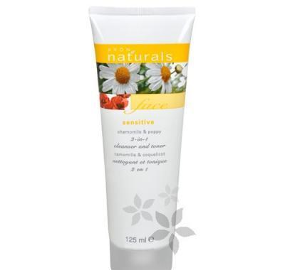 Čisticí gel a tonikum 2 v 1 s heřmánkem a vlčím mákem Naturals (Chamomile & Poppy Cleanser and Toner) 125 ml