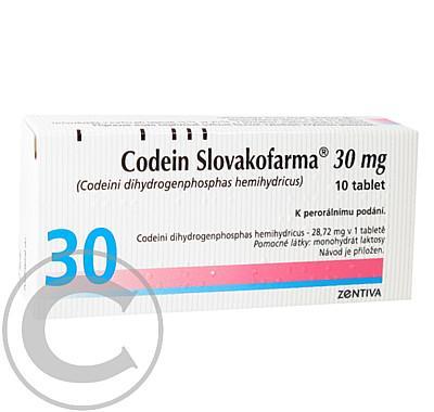 CODEIN SLOVAKOFARMA 30 MG  10X30MG Tablety, CODEIN, SLOVAKOFARMA, 30, MG, 10X30MG, Tablety