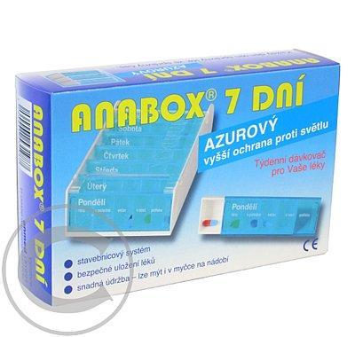 Dávkovač na léky ANABOX 7 dní Azurový, Dávkovač, léky, ANABOX, 7, dní, Azurový