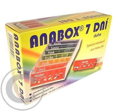 Dávkovač na léky ANABOX 7 dní duha, Dávkovač, léky, ANABOX, 7, dní, duha