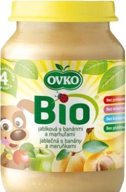 Dětská výživa jablečná s banány a meruňkami OVKO 190g - BIO