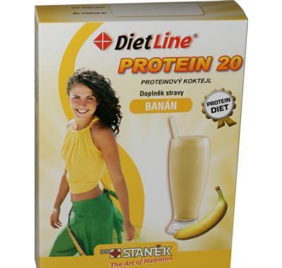 DietLine Protein 20 Koktejl Banán 3 sáčky, DietLine, Protein, 20, Koktejl, Banán, 3, sáčky