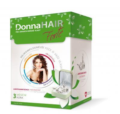 DONNA HAIR FORTE 3 měsíční kúra 90 tobolek   náušnice Swarovski